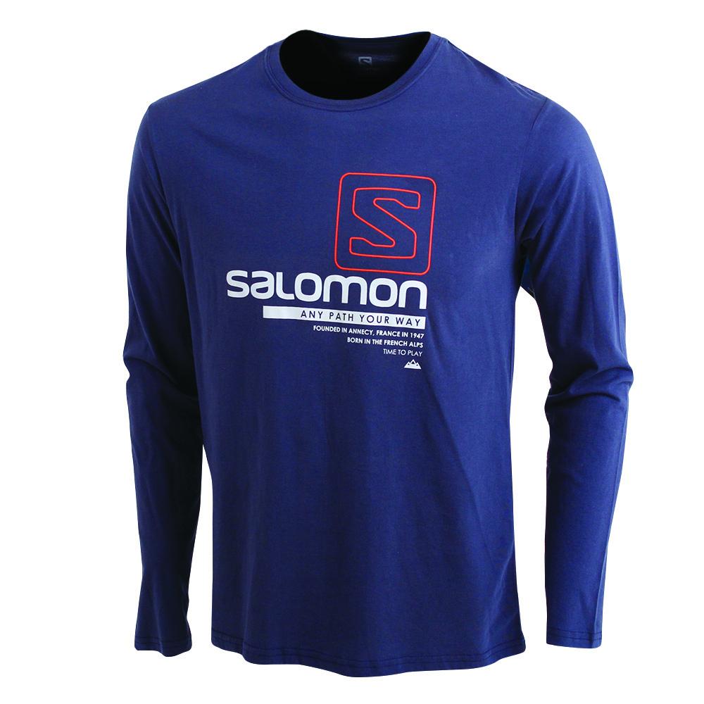 Salomon Israel TRAIL LS M - Mens Tops - Navy (MFCV-09462)